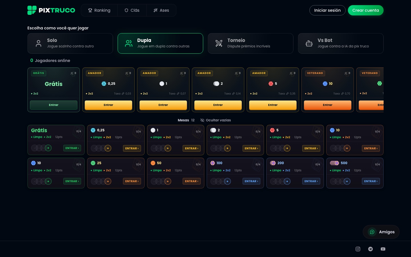 Truco online em tempo real com servidor autoritativo