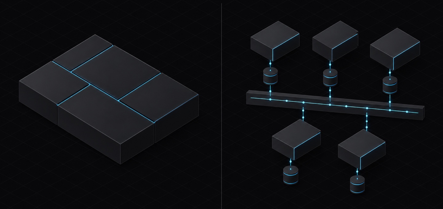 Monólito modular vs microsserviços: o que aprendi rodando os dois
